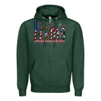 Sports Green home of the free Zipper Hoodie - RacoonDesign