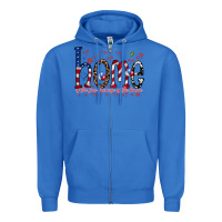 True Royal home of the free Zipper Hoodie - RacoonDesign