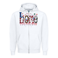 White home of the free Zipper Hoodie - RacoonDesign