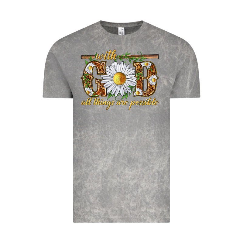 With God All Things Are Possible With Daisy Vintage Tee by texasbilliewilder | Teevron