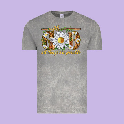 With God All Things Are Possible With Daisy Vintage Tee Designed By Texasbilliewilder