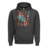Charcoal Heather live on the edge ice skating Zipper Hoodie - FaDigitalArtStudio