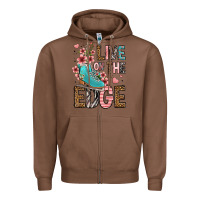 Chestnut live on the edge ice skating Zipper Hoodie - FaDigitalArtStudio