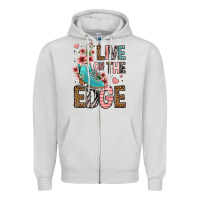 Dove Grey live on the edge ice skating Zipper Hoodie - FaDigitalArtStudio