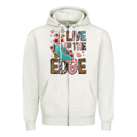 Oatmeal Heather live on the edge ice skating Zipper Hoodie - FaDigitalArtStudio