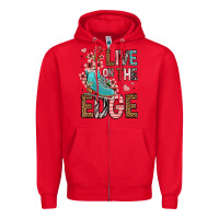 Red live on the edge ice skating Zipper Hoodie - FaDigitalArtStudio