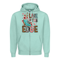 Seafoam live on the edge ice skating Zipper Hoodie - FaDigitalArtStudio