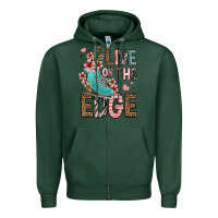 Sports Green live on the edge ice skating Zipper Hoodie - FaDigitalArtStudio