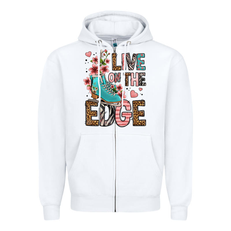 Live On The Edge Ice Skating Zipper Hoodie by FaDigitalArtStudio | Teevron