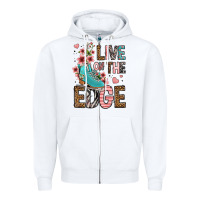 White live on the edge ice skating Zipper Hoodie - FaDigitalArtStudio