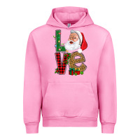 Fuchsia Pink Love With Santa Portrait Urban Hoodie - BundleAndBundleShop