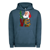 Pigment Midnight Navy Love With Santa Portrait Urban Hoodie - BundleAndBundleShop