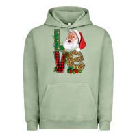 Pigment Oil Green Love With Santa Portrait Urban Hoodie - BundleAndBundleShop
