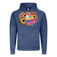 Vintage Denim books sunflower back to school background Vintage Hoodie - AdoDesignShop