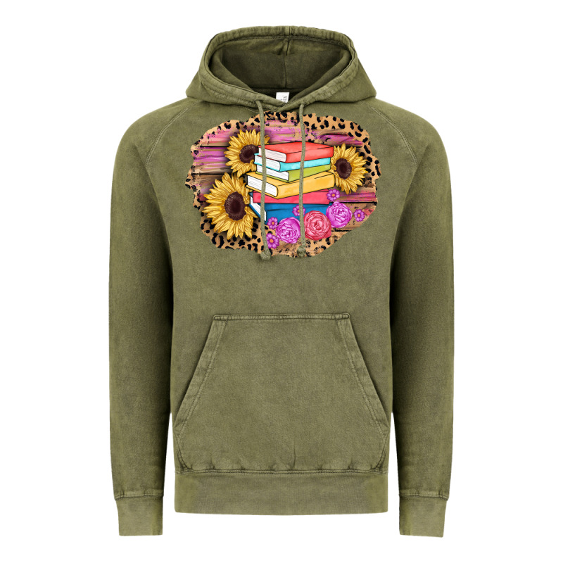 Books Sunflower Back To School Background Vintage Hoodie by AdoDesignShop | Teevron