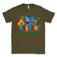 Army Green different is beautiful autism stitch Classic Tee - Zillion Design Studio