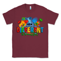 Burgundy different is beautiful autism stitch Classic Tee - Zillion Design Studio