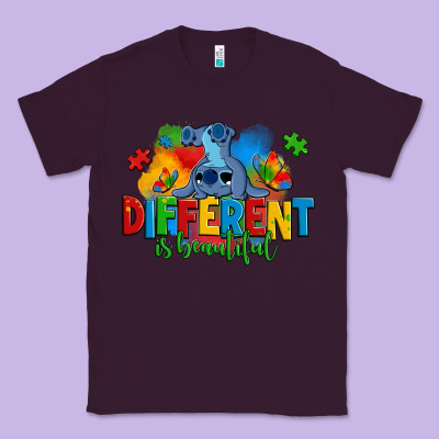Different Is Beautiful Autism Stitch Classic Tee Designed By Zillion Design Studio