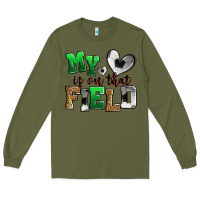 Army Green my heart is on that field soccer Long Sleeve Tee - Zillion Design Studio