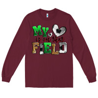 Burgundy my heart is on that field soccer Long Sleeve Tee - Zillion Design Studio