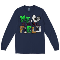 Navy my heart is on that field soccer Long Sleeve Tee - Zillion Design Studio