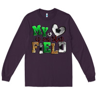 Plum my heart is on that field soccer Long Sleeve Tee - Zillion Design Studio