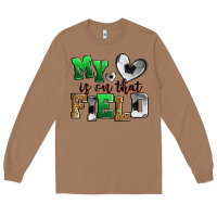 Toasted Coconut my heart is on that field soccer Long Sleeve Tee - Zillion Design Studio