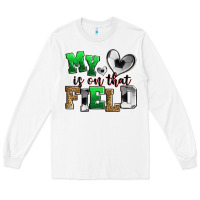 White my heart is on that field soccer Long Sleeve Tee - Zillion Design Studio
