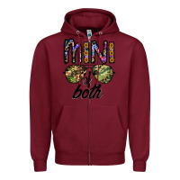 Burgundy mini of both Zipper Hoodie - CowhideDigitalArt