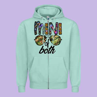 Mini Of Both Zipper Hoodie Designed By Cowhidedigitalart