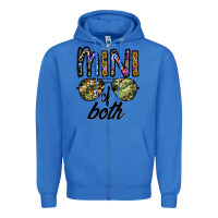 True Royal mini of both Zipper Hoodie - CowhideDigitalArt