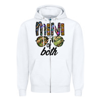 White mini of both Zipper Hoodie - CowhideDigitalArt
