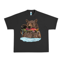 Pigment Black mama bear haunting fish Urban Heavy Tee - RanaPortraitStore