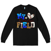 Black my heart is on that field baseball Long Sleeve Tee - Zillion Design Studio