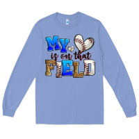 Colony Blue my heart is on that field baseball Long Sleeve Tee - Zillion Design Studio