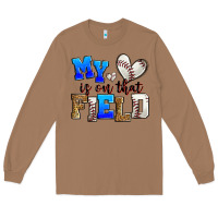 Toasted Coconut my heart is on that field baseball Long Sleeve Tee - Zillion Design Studio