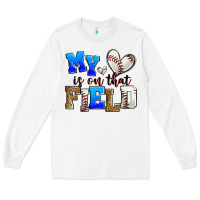 White my heart is on that field baseball Long Sleeve Tee - Zillion Design Studio