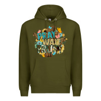 Army Green pray wait trust crosses christian Premium Hoodie - NancyCooperArtShop