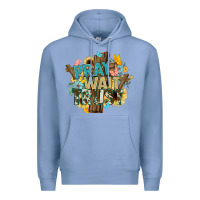 Colony Blue pray wait trust crosses christian Premium Hoodie - NancyCooperArtShop