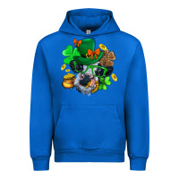 Cobalt St. Patrick Cow Clover Urban Hoodie - BundleAndBundleShop