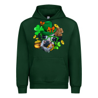 Foreset Green St. Patrick Cow Clover Urban Hoodie - BundleAndBundleShop