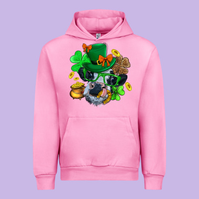 St. Patrick Cow Clover Urban Hoodie Designed By Bundleandbundleshop