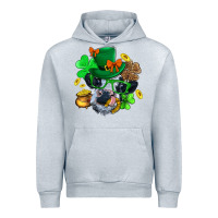 Heather Grey St. Patrick Cow Clover Urban Hoodie - BundleAndBundleShop
