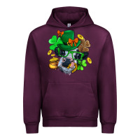 Mauve Wine St. Patrick Cow Clover Urban Hoodie - BundleAndBundleShop