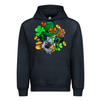 Navy St. Patrick Cow Clover Urban Hoodie - BundleAndBundleShop