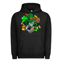 Pigment Black St. Patrick Cow Clover Urban Hoodie - BundleAndBundleShop