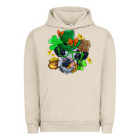 Pigment French Oak St. Patrick Cow Clover Urban Hoodie - BundleAndBundleShop
