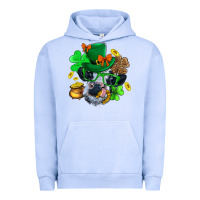 Pigment Grape Ice St. Patrick Cow Clover Urban Hoodie - BundleAndBundleShop