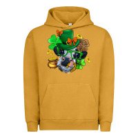 Pigment Peanut Butter St. Patrick Cow Clover Urban Hoodie - BundleAndBundleShop