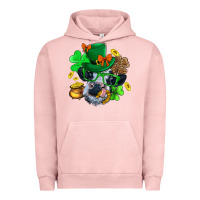 Pigment Salmon St. Patrick Cow Clover Urban Hoodie - BundleAndBundleShop